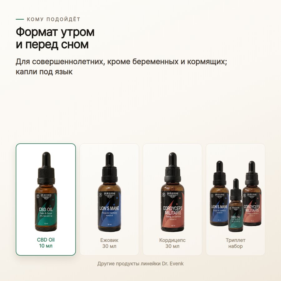CBD Oil 20%, майлы 10 мл — Кому подойдёт
