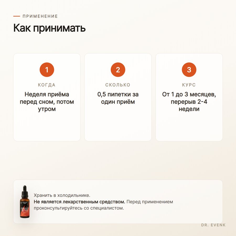 Кордицепс военный, жидкий экстракт 30 мл — Как принимать