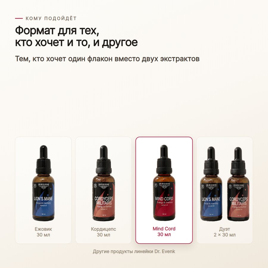 Mind Cord, жидкий экстракт 30 мл — Кому подойдёт